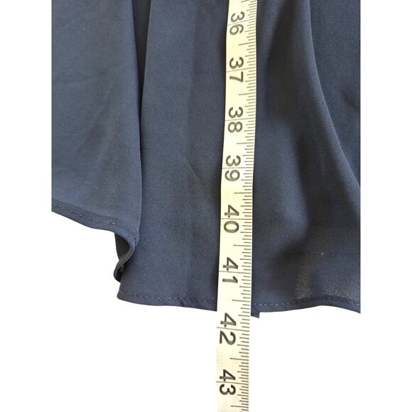 Nanette Lepore Dress Sz 4 Navy Blue 3/4 Sleeve Modest  Fit Flare Tux Front - Picture 7 of 7